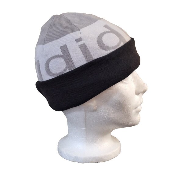 ADIDAS REVERSIBLE BEANIE ONE SIZE FITS MOST BLACK/GREY - Picture 2 of 10